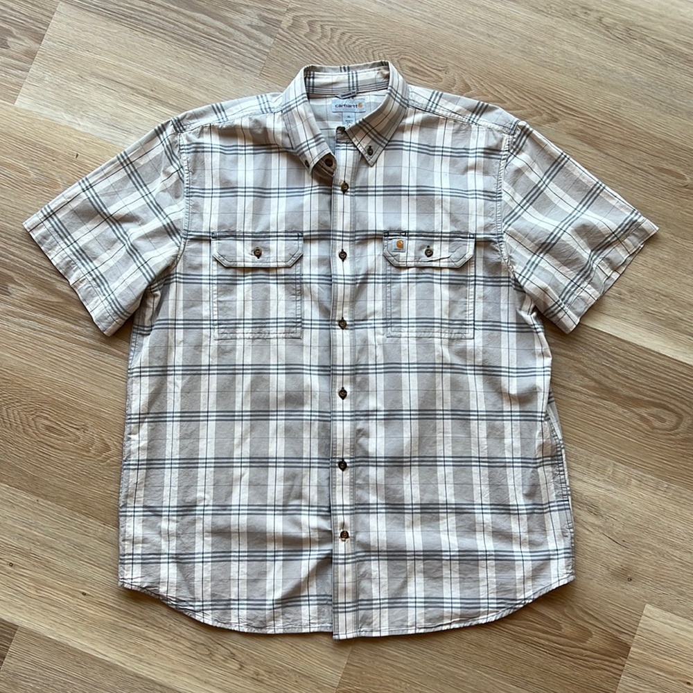 Carhartt Men's Button Down Plaid Size XL Original Fit 100% Cotton